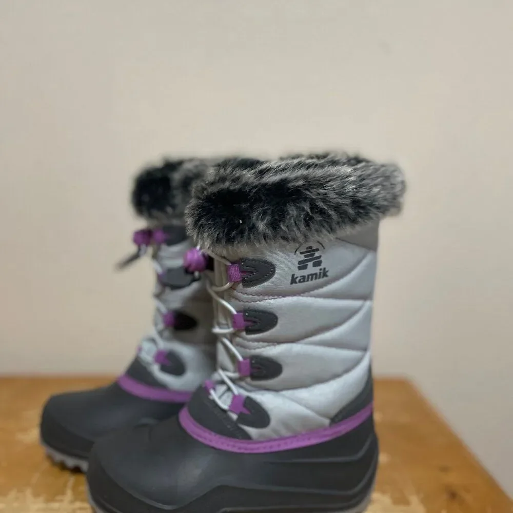 Kamik Snowangel Insulated Waterproof Winter Boot Grey NF4442S GRAY Kids Sz 1 NIB